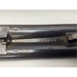 SHOTGUN CERTIFICATE REQUIRED - Late 19th century R. Robinson of Hull 12-bore side-by-side double barrel hammer shotgun; with 76cm(30