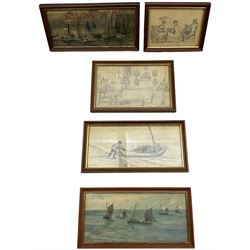 Attrib. Sarah Adelaide Hudson (neé Brereton) (British 19th Century): Scenes from Victorian Yorkshire, collection of watercolours and artists notebooks dating from c1870, including scenes from Longcroft Hall near Beverley - The Family Home (boxed) (approx. 24) 
Notes: Sarah was the sister of artist Caroline Brereton (British 1827-1882).