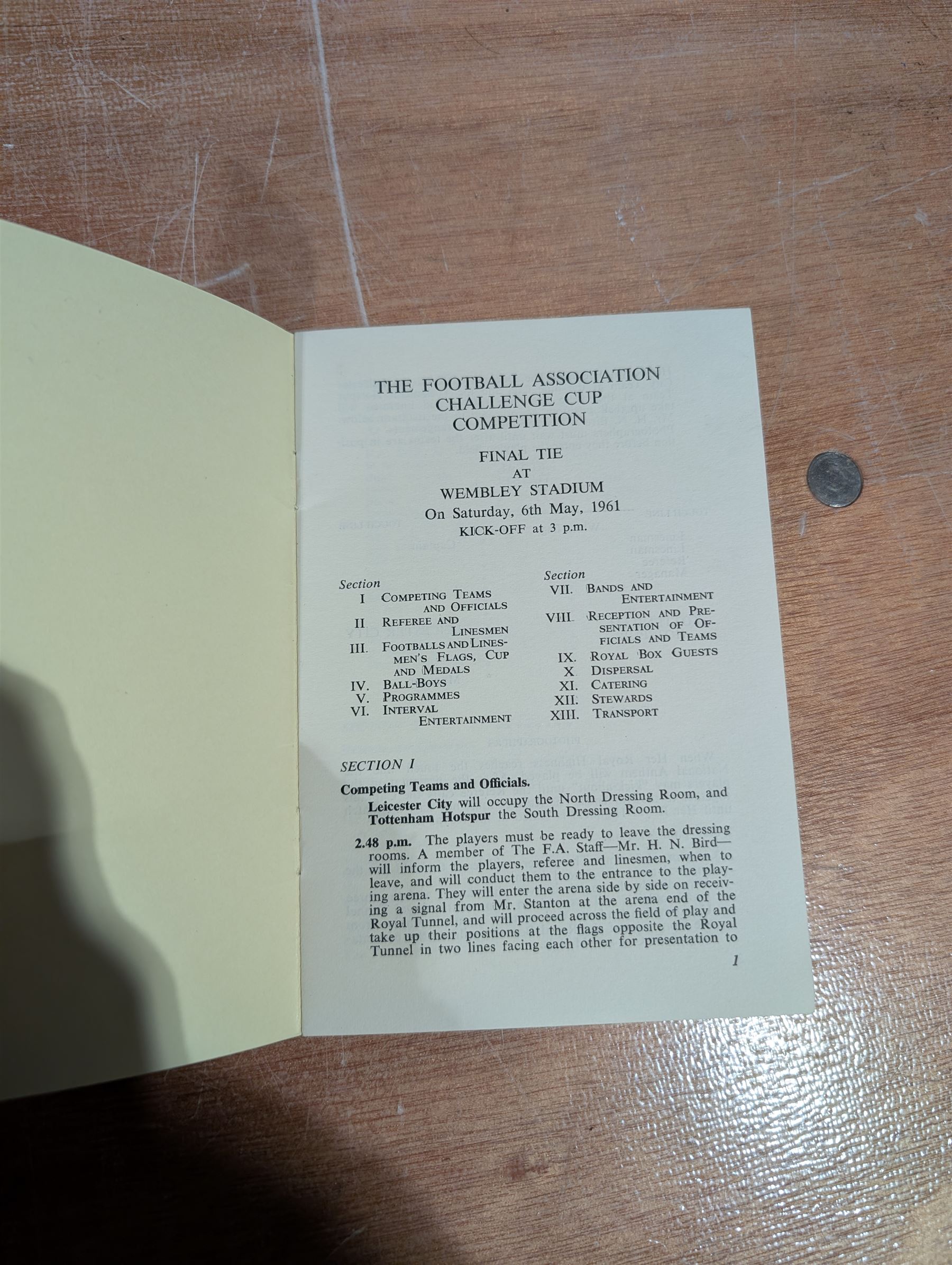 1961 Football Association Challenge Cup Final Leicester City vs. Tottenham Hotspur ephemera, including match programme, three ticket stubs, newspaper clippings,, programme of arrangements, invitations addressed to Mr & Mrs C Appleton to dinners in honour of the cup final, rosette, Sheffield United vs Leicester City 1961 Challenge Cup semi-final programme, highlights record and Success City Wembley 1961 publication