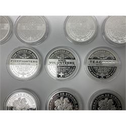 Ten fine silver one troy ounce medallions, commemorating 'The Heroes of 2020'