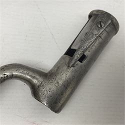 Brown Bess type New Land Pattern socket bayonet L47cm; and a Royal Enfield Pattern 1853 socket bayonet; both lacking scabbard (2)