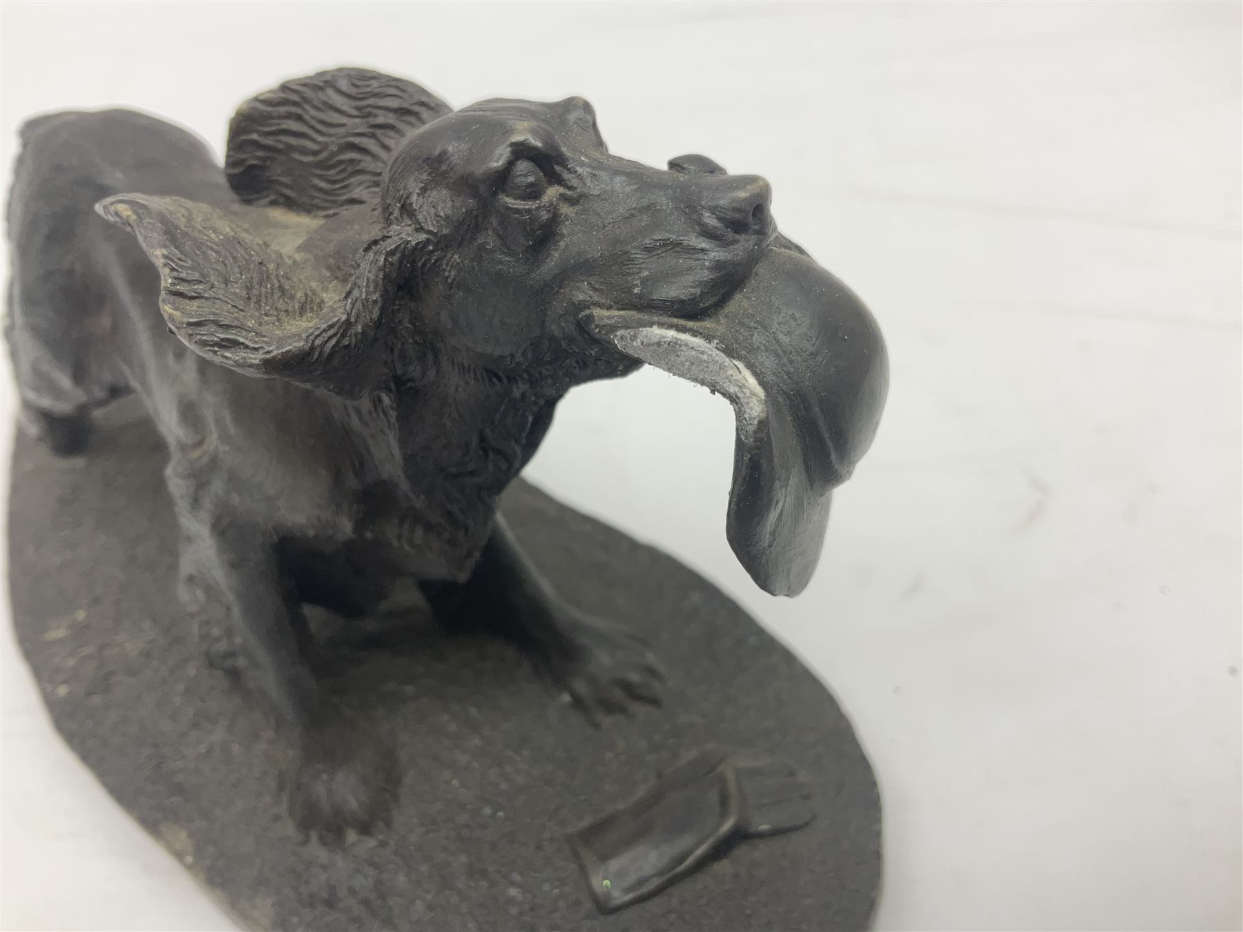 Cast bronze figures of dogs to include examples marked J. Spouse, David Hughes, Anne Godfrey, Lindner and other bronzed examples etc