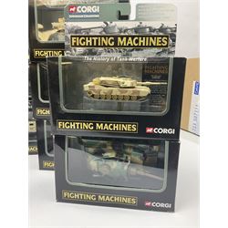 Corgi - twenty-six Showcase Collection 'Fighting Machines' for tank warfare including four-model pack, three two-model packs, WWII Legends, D-Day 60th Anniversary etc; all boxed (26)