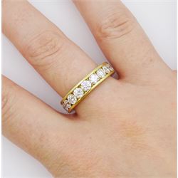 18ct gold round brilliant cut diamond full eternity ring, total diamond weight approx 3.15 carat
