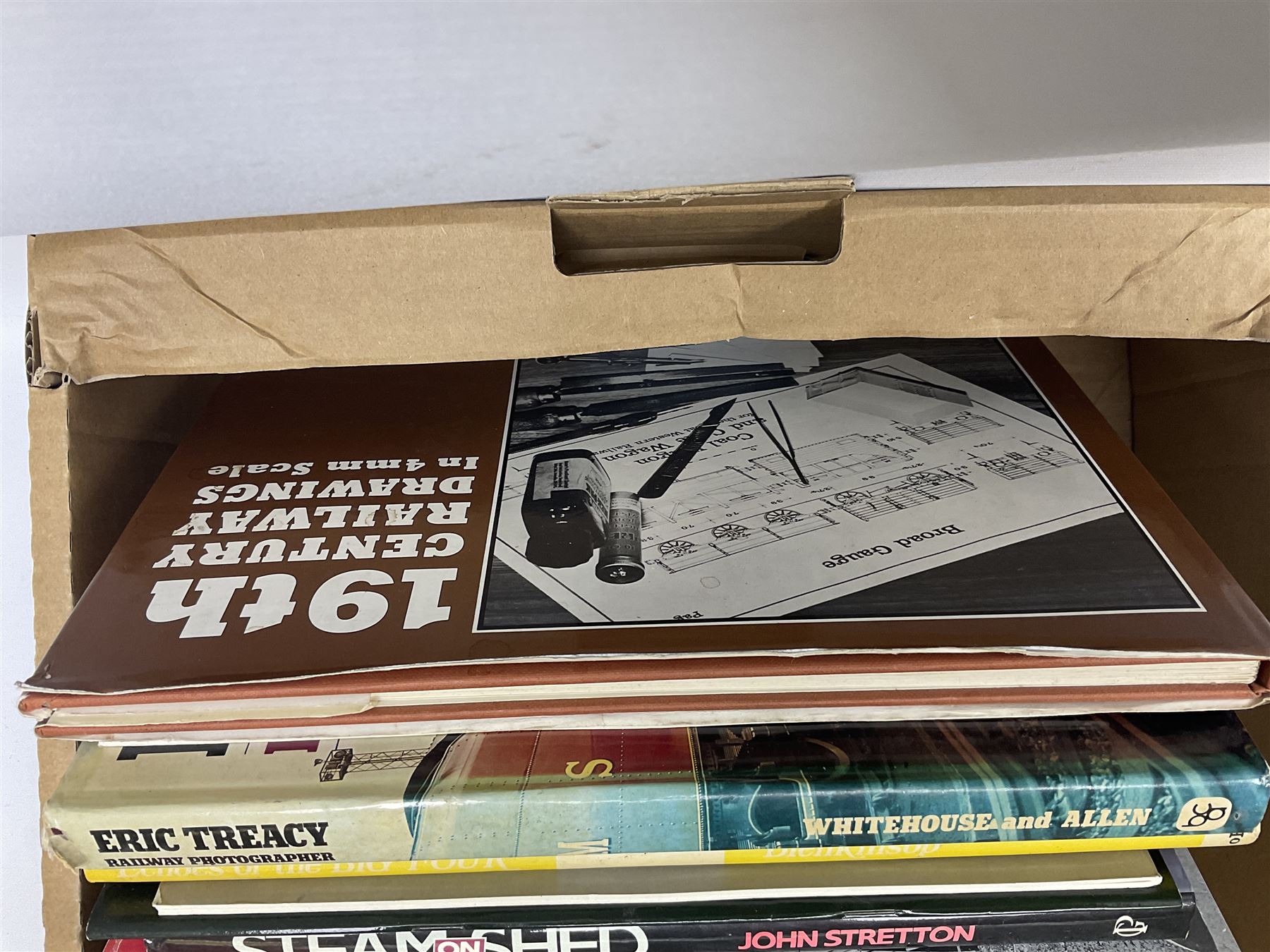 Two boxes of railway books, to include West Country Railway History, Linton and Barnstable Railway,  The King's Cross Story, Railway Photographer etc