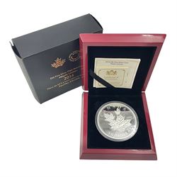 Royal Canadian Mint 2014 'Maple Leaves' fine silver fifty dollar coin, cased with certificate