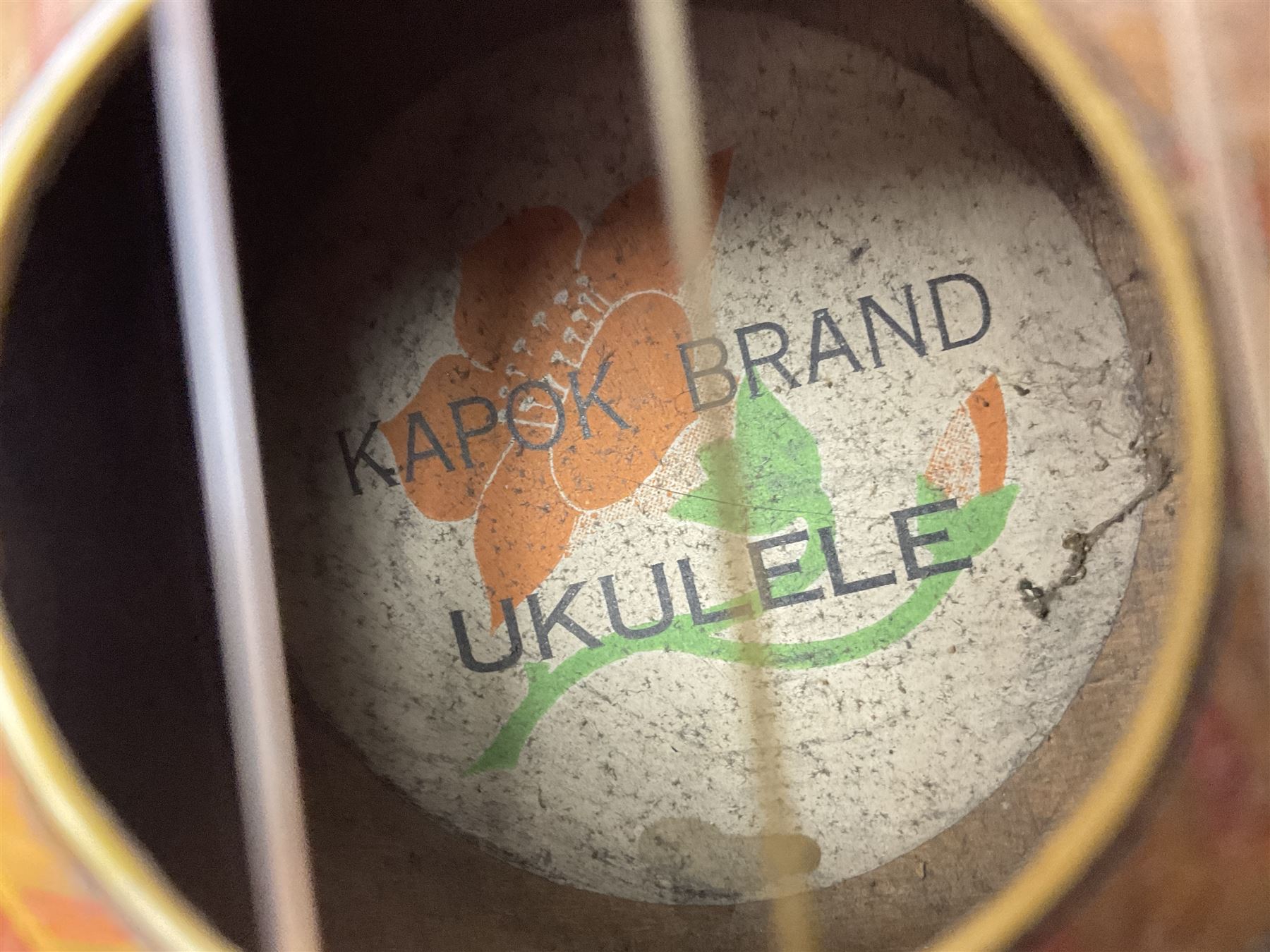 Trumelo BMI banjo ukulele no.3013 L58cm; in soft carrying case; and Kapok Brand guitar shaped ukulele L51cm (2)