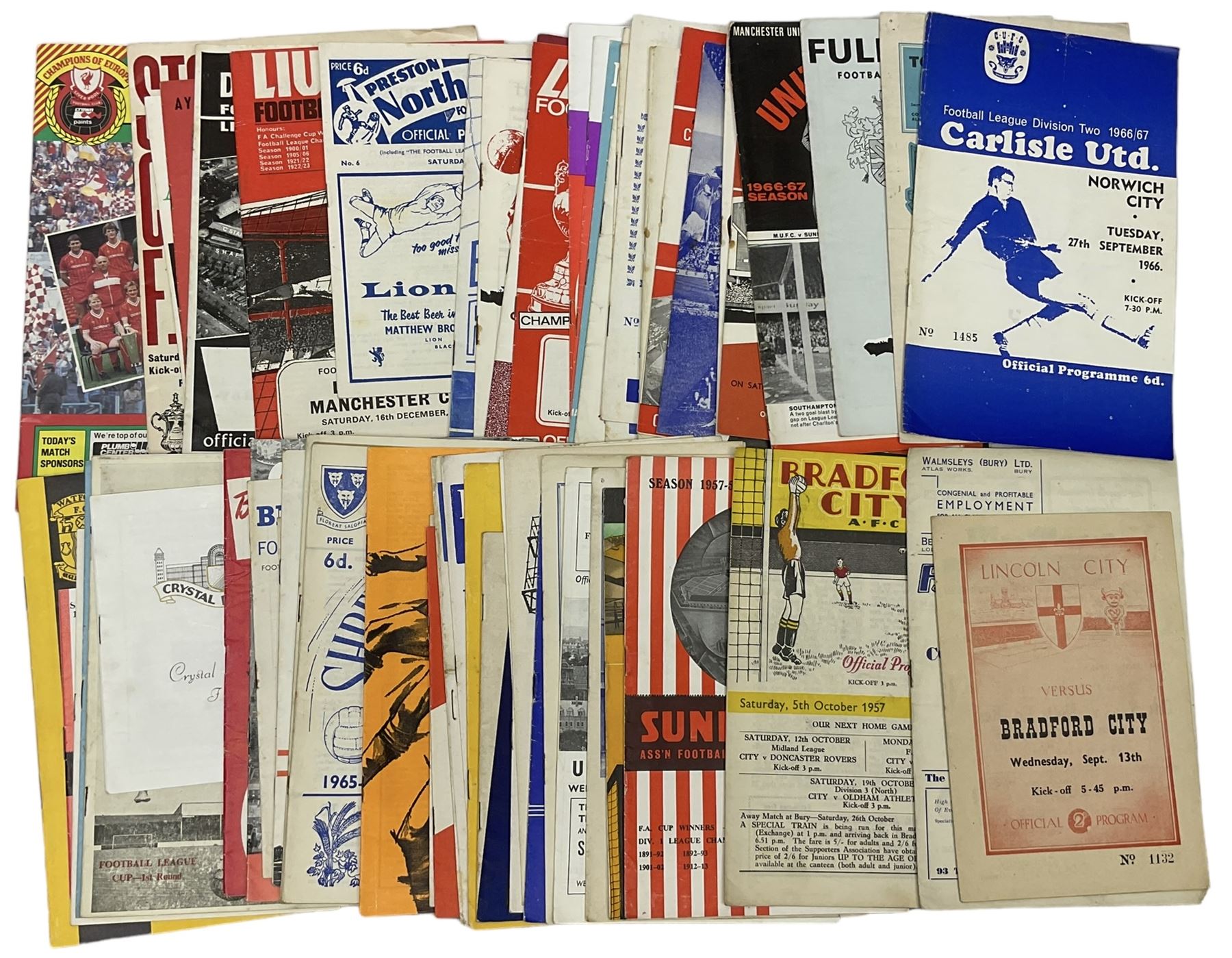 Collection of 1950s and later football programmes, including a quantity of 1950s and 1960s Hull City football programmes, five Under 23s/Schools International programmes and 1960s and later Football League Review Journals
