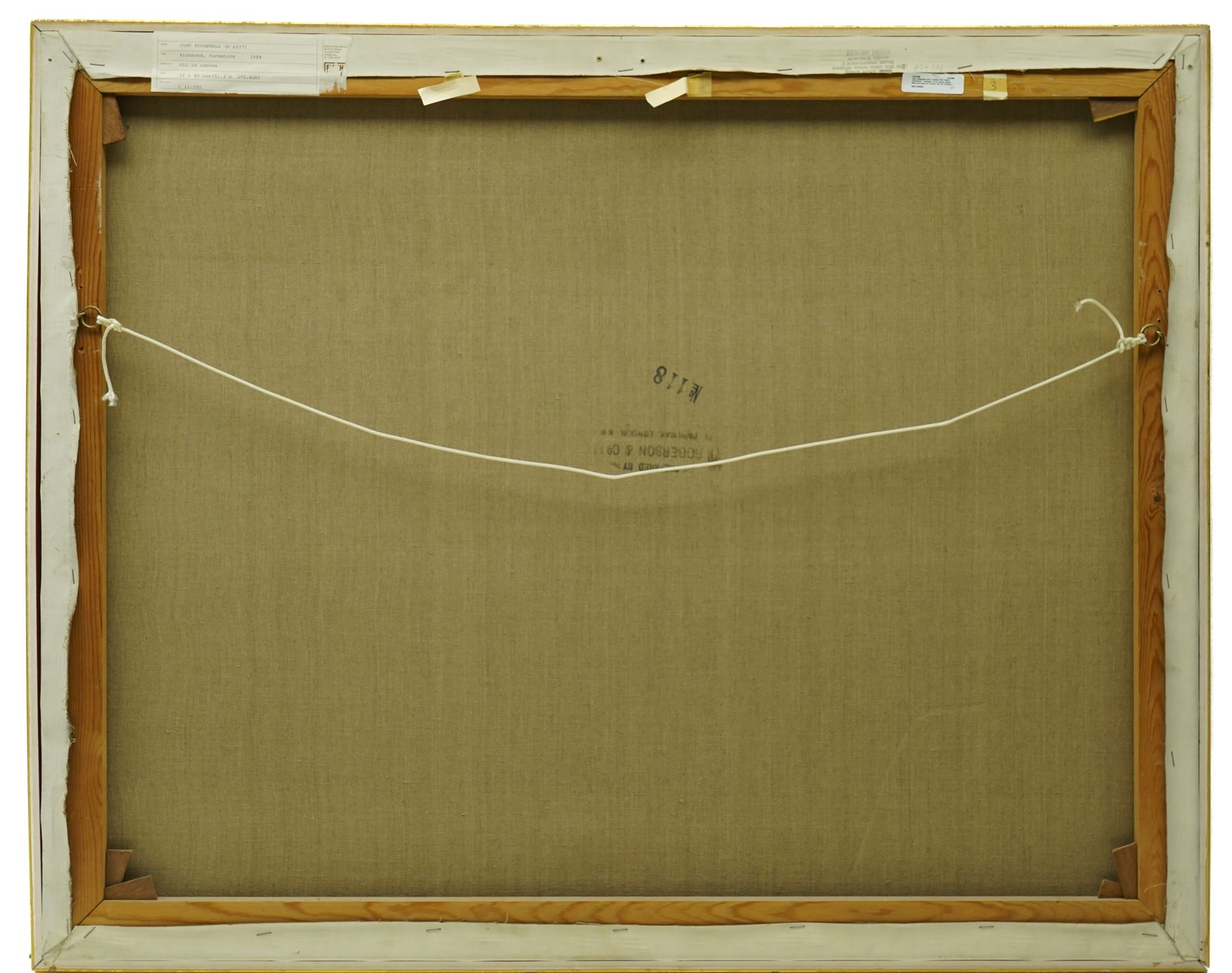 John Ridgewell ARCA (British 1937-2004): 'Richmond - Yorkshire', oil on canvas signed, titled and dated on Fischer Fine Art Ltd label verso 80cm x 101cm