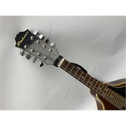 Palmer eight-string mandolin with mahogany back, simulated ivory and mother-of-pearl mounts L67cm; and Mahalo mahogany cased baritone scale ukulele, model no.U320B, L76cm; in hard carrying case (2)