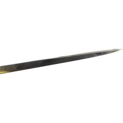 George V Canadian Army Service Corps (CASC) sword, made by Clement Gray Sheffield, the 89cm etched blade with GRV cyper and Royal Army Service Corps insignia makers mark 'Clement Grey Sheffield', numbered 6018 on spine, steel swept three bar hilt, shagreen covered grip, in steel scabbard with leather cover, overall L109cm