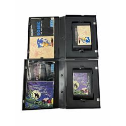 1990s Sega Megadrive 16bit games console with five games comprising Sonic the Hedgehog, Fifa International Soccer, Mickey Mouse Castle of Illusion, MicroMachines 2 Turbo Tournament and 1994 Lillehammer Winter Olympics, boxed with instructions