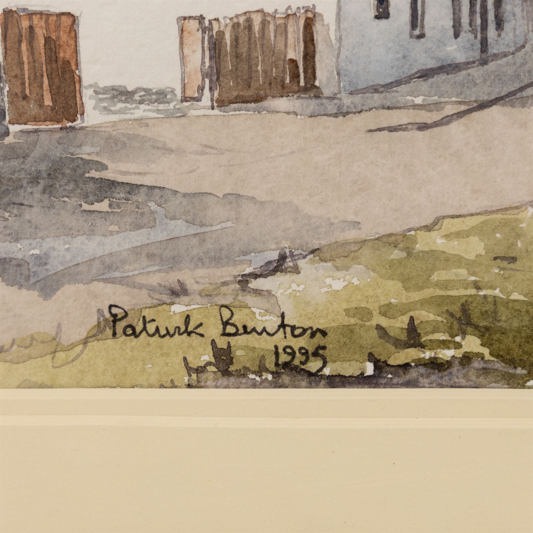 Patrick Austin Burton (British 1930-2009): A View of Hornsea Mere and The Old Cross, pair of watercolours signed and dated 1995, 18cm x 24cm (2)