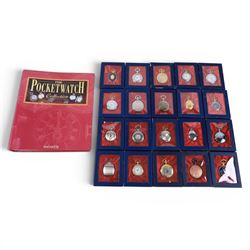 Twenty Hachette Pocket Watch Collection watches, in boxes with folder of associated magazines