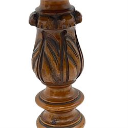 Mahogany rope twist jardiniere stand (H98cm); George III mahogany fold-over tea table (H75cm); occasional table with sectioned drawer (H72cm, W49cm, D37cm); upholstered stool (4)