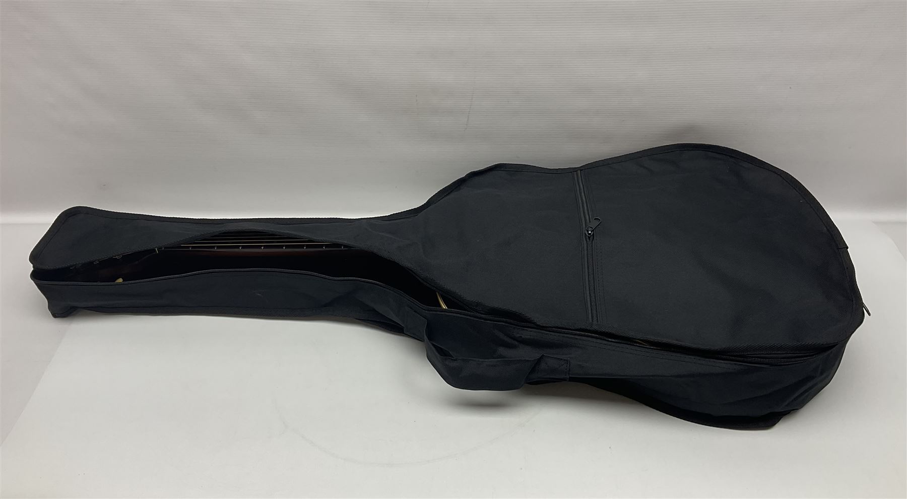 1958 Hofner Senator acoustic guitar with two-tone finish and Hofner label bearing serial no.5315, L104cm overall; in soft carrying case.