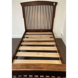 Hardwood vertical latted 3' single bedstead