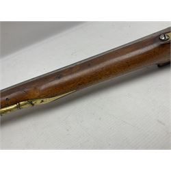 Brown Bess style 10-bore flintlock musket, the action marked with Crowned GR, 'Jordan' and dated 1758, the 104cm(41