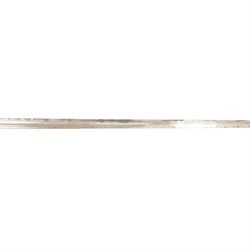 British Infantry officers sword 1897 pattern by Hawkes, the 82cm straight double edged blade with central fuller engraved to both sides, with pierced hilt, wire bound grip, with sword knot leather covered scabbard and complete in its leather transit bag, overall L100cm
