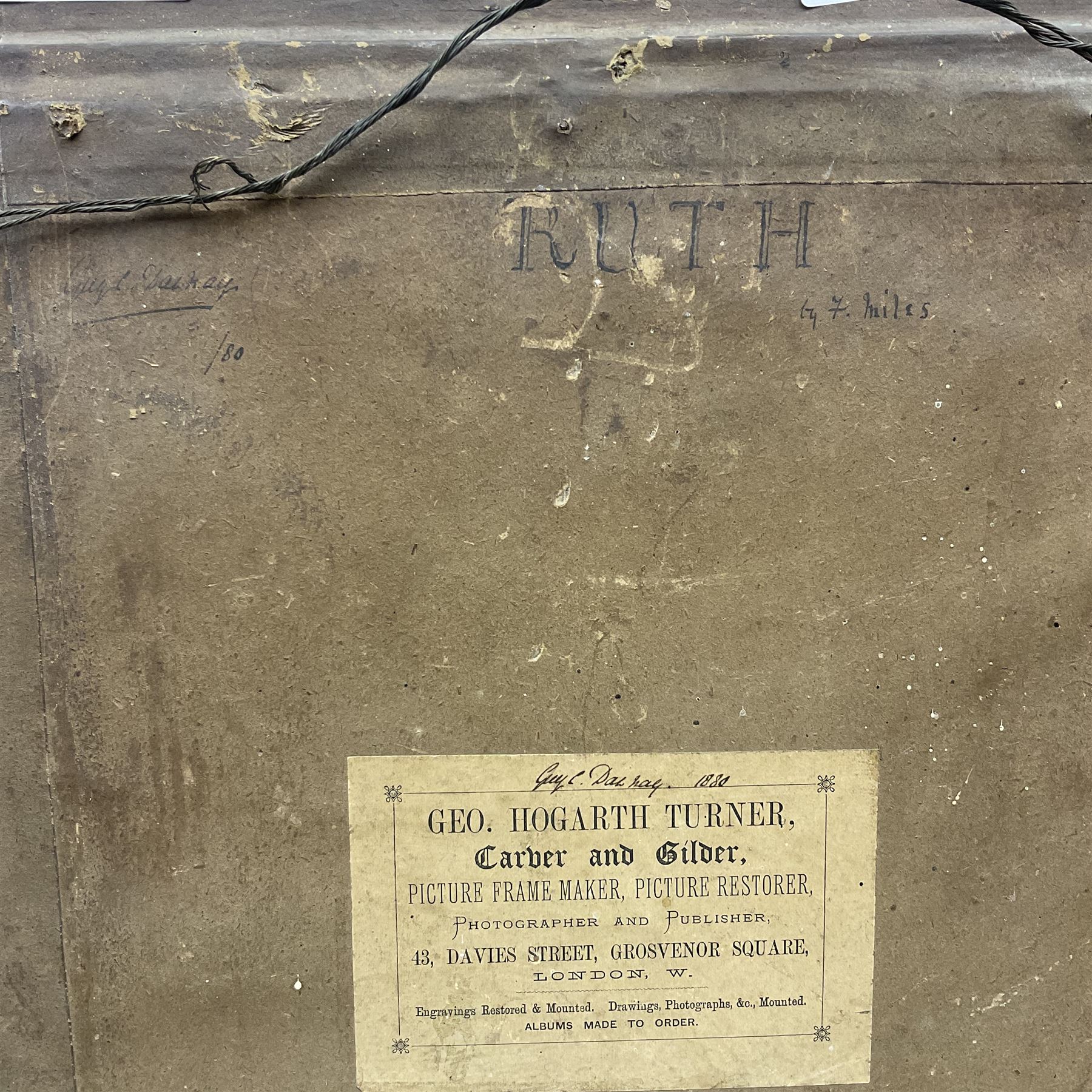 By and After Frank Miles (British 1852-1891): 'Ruth' Oval Head and Shoulders Portrait of a Girl with Wheat in Her Hair, 19th century embellished print 28cm x 23cm
Notes: Frank Miles was in the circle of Oscar Wilde and predominately painted attractive society ladies, notably Lillie Langtry