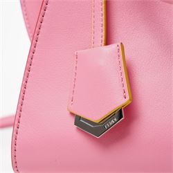 Fendi - ‘3Jours’ Mini Bag, from the Resort 2016 collection, in Wanita pink calfskin leather with blue, red and lime green trimming and silver-tone hardware, with twin top handles and detachable shoulder or crossbody strap, unused with original dust bag