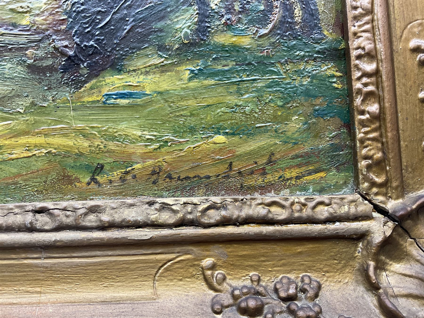 Reginald Grange Brundrit RA ROI (British 1883-1960): The River Wharfe, oil on panel signed 24cm x 35cm