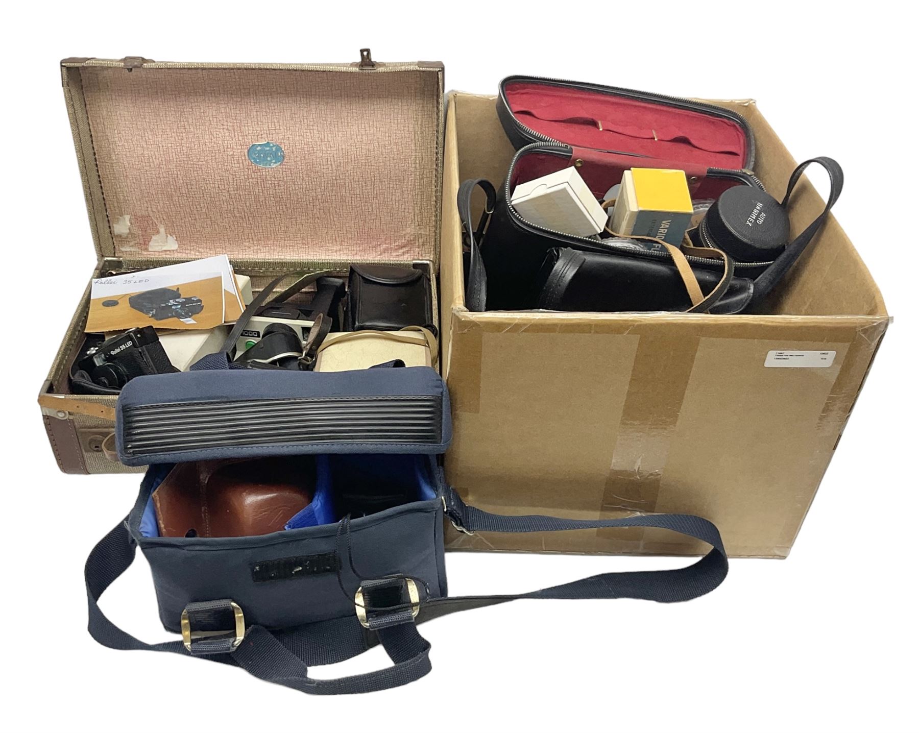 Quantity of cameras, to include Rollei 35 LED compact film camera, Praktica, Polaroid, etc