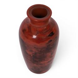 20th century Chinese red realgar peking glass vase, H12cm 