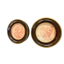 Collection of frames, including a pair of circular wooden and gilt frames, rococo examples, etc together withe shell decoration etc   