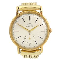 Rolex Precision Metropolitan Chronometer, gentleman's 18ct gold manual wind wristwatch, circa 1950s, Ref. 4325, case No. 376489, on gilt strap