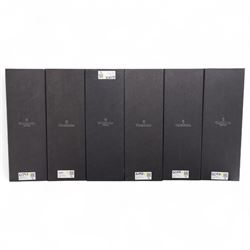 Set of six Waterford Crystal flowers, to include Fleurology Sunflower, Tulip, Lily, Rose, and others not Fleurology comprising Orchid and Calla Lily, in original boxes