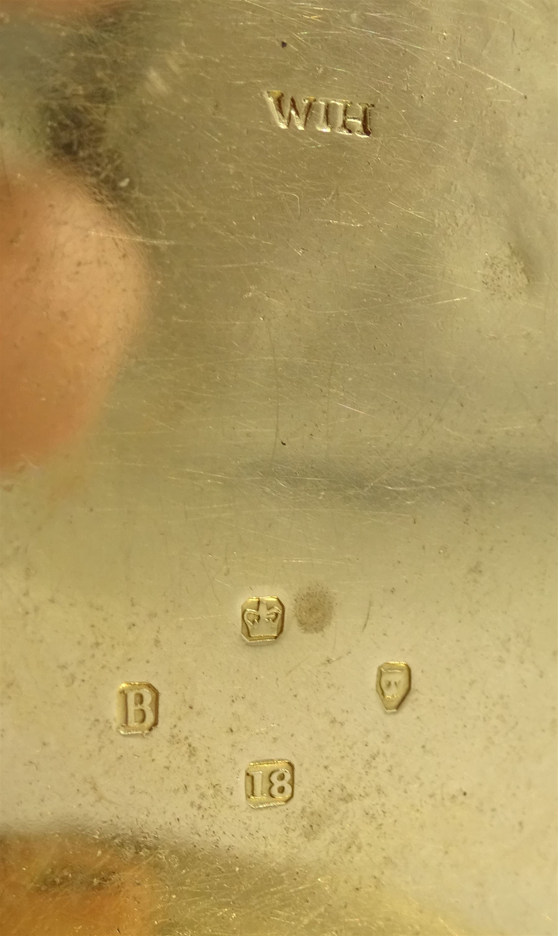 18ct gold open face English lever fusee 'up & down' pocket watch by Robert McInnes, Glasgow, No. 18571, table roller lever escapement, engraved balance cock with diamond endstone, white enamel dial with Roman numerals and subsidiary seconds dial, case by William John Hammon II, London 1877 