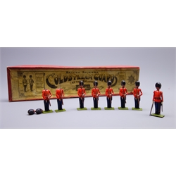  Britains Set No.205 Coldstream Guards (At the Salute) with seven Guardsmen and officer, in original Whisstock box  