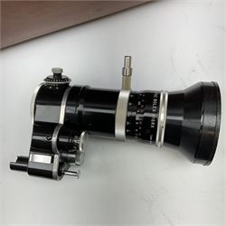 Paillard Bolex H16 Reflex 16mm cine camera with handgrip and turret for interchangeable lenses, KERN Vario-Switar 1:1,9 f=16-100mm POE BOLEX H16RX lens, KERN Switar 1:1,4 f=25mm H16 RX lens, KERN Switar 1:1,9 f=75mm lens, KERN Switar 1:1,6 f=10mm H16 RX lens