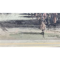 Albany Howarth (British 1872 - 1936): 'Micklegate Bar' and 'Monk Bar' York, pair hand-coloured etchings, one signed in pencil 40cm x 25cm (2)