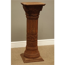  Cast iron Corinthian column, H89cm, W32cm  