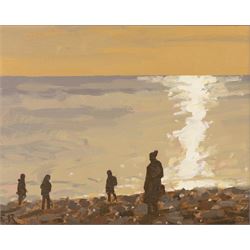Elliot Roworth (British 1994-): 'Beach Day - Brighton', oil on canvas board signed with in...
