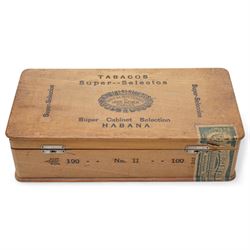 Four Cuban Cohiba cigars, six Montecristo cigars, two Romeo y Julieta and eighteen other Cuban cigars without labels in an earlier Hoyo de Monterrey de Jose Gener cigar box