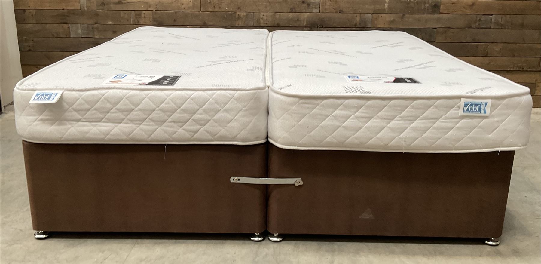 Hotel Contract Beds - SuperKing pair of 3’ divan zip together twin beds