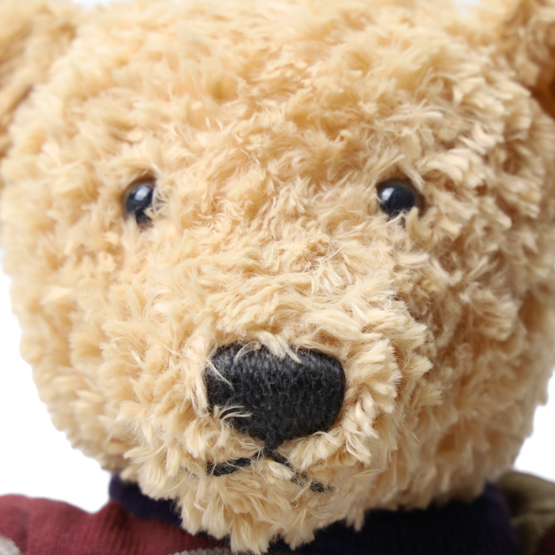Steiff for Mulberry Teddy Bear, articulated bear wearing a striped Mulberry jumper, with original box