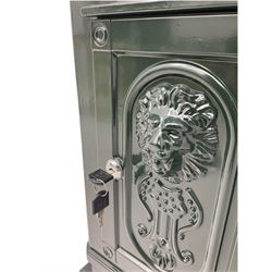 Victorian style cast aluminium green painted post / mail box, with keys
