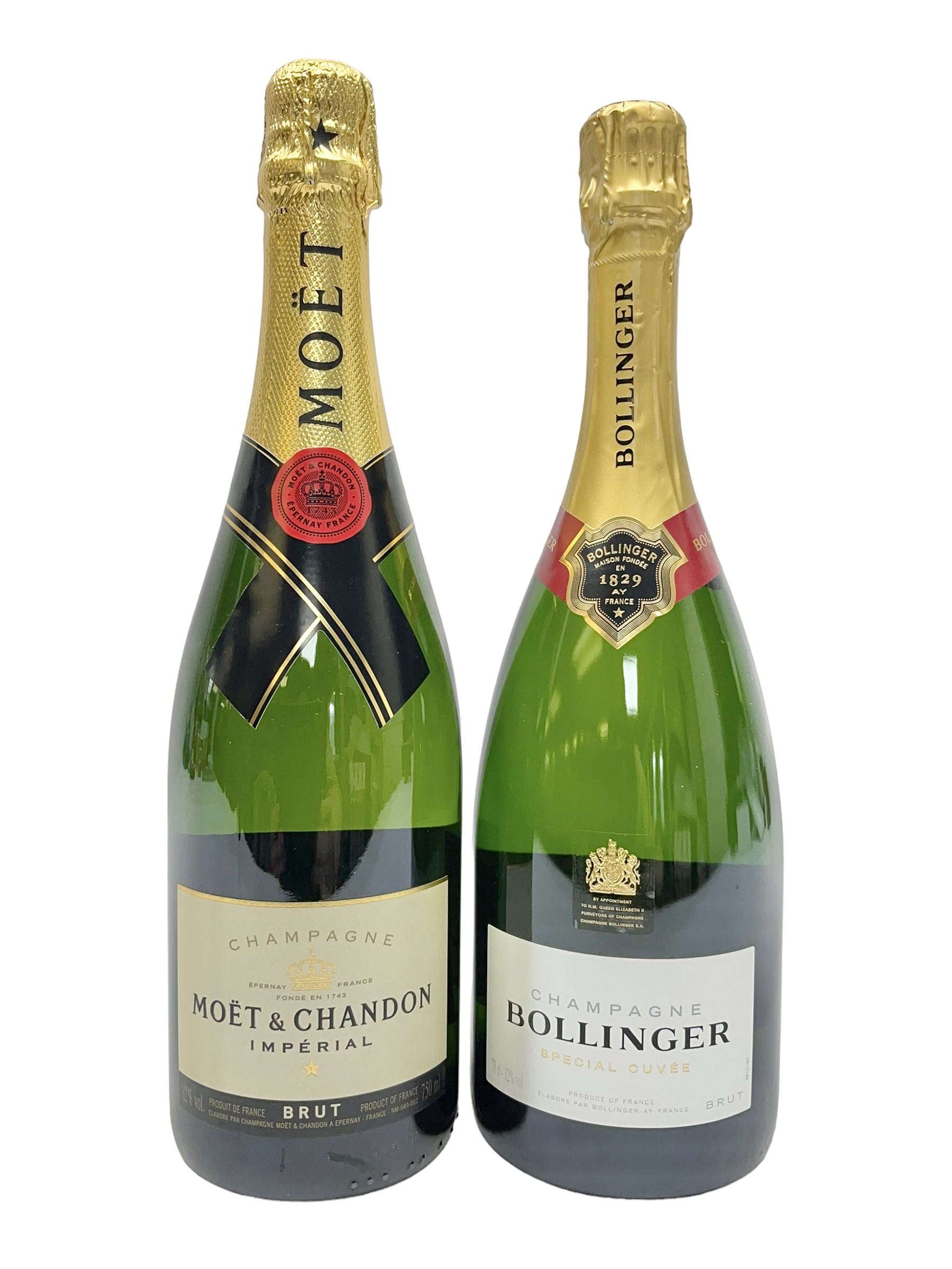 Bollinger special cuvee champagne, 75cl 12% vol, and Moet & Chandon imperial champagne, 750ml, 12% vol (2)