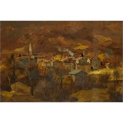 Arturo Bonanomi (Italian 1920-2010): 'Cortenova', oil on board signed 40cm x 60cm