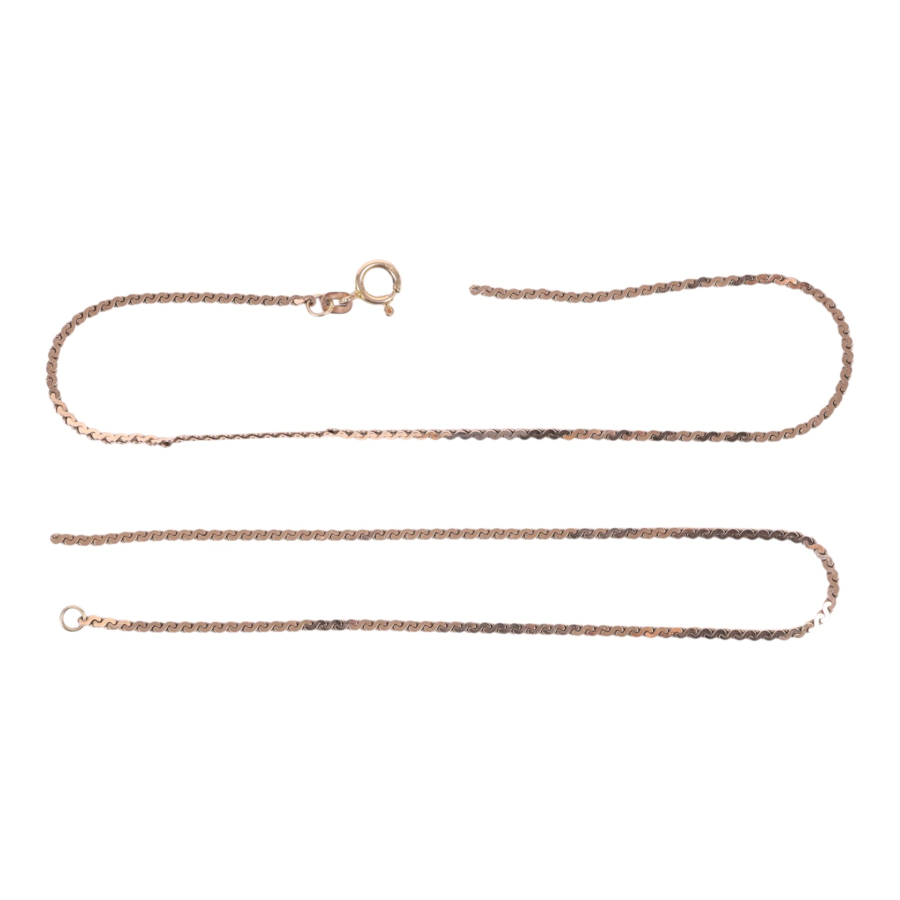 9ct gold chain links, hallmarked