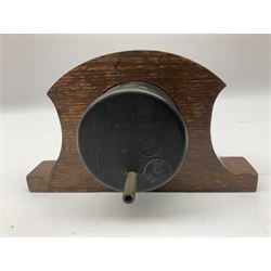 WW2 Spitfire or Lancaster cockpit altimeter Mk.XIVA, stamped 175/41 GA/1273; mounted in oak mantel clock type case L22cm