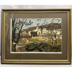 Edwin La Dell (British 1914-1970): 'Ampleforth' Yorkshire, limited edition colour lithograph signed titled and numbered 3/100 in pencil 38cm x 56cm