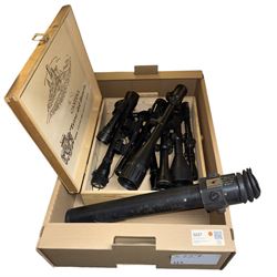 Collection of shooting scopes, including Bushnell 3-9X 56EG telescopic sight, V Life 6-24x...