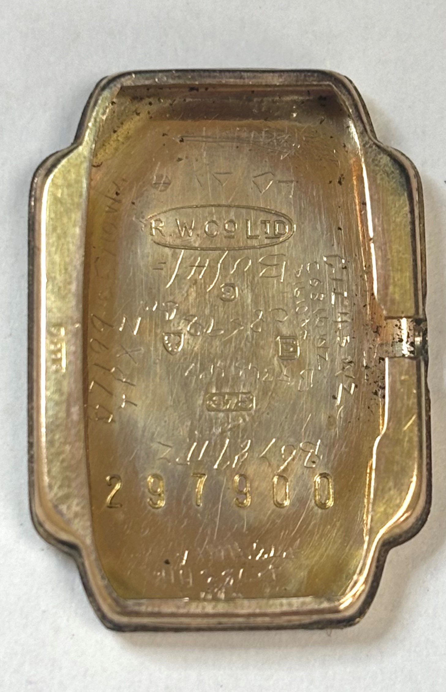 Rolex Precision ladies 9ct gold manual wind wristwatch, case No. 297900, silvered dial with Arabic hour markers, Chester 1955, on black leather strap