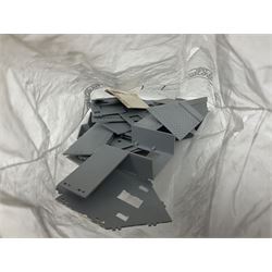 Three unmade construction kits - Airfix 1:24 scale Supermarine Spitfire Mk.1A; predominantly in unopened factory packaging with instructions and decal sheet; Frog Shell Welder with instructions; and Airfix Battle of Waterloo Farmhouse (instructions on box base); all boxed (3)