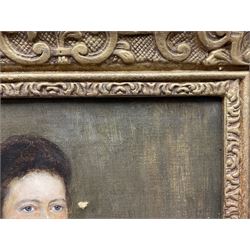 Theodore Blake Wirgman (British 1848-1925): Portrait of a Lady in her Study, oil on canvas signed 35cm x 24cm 